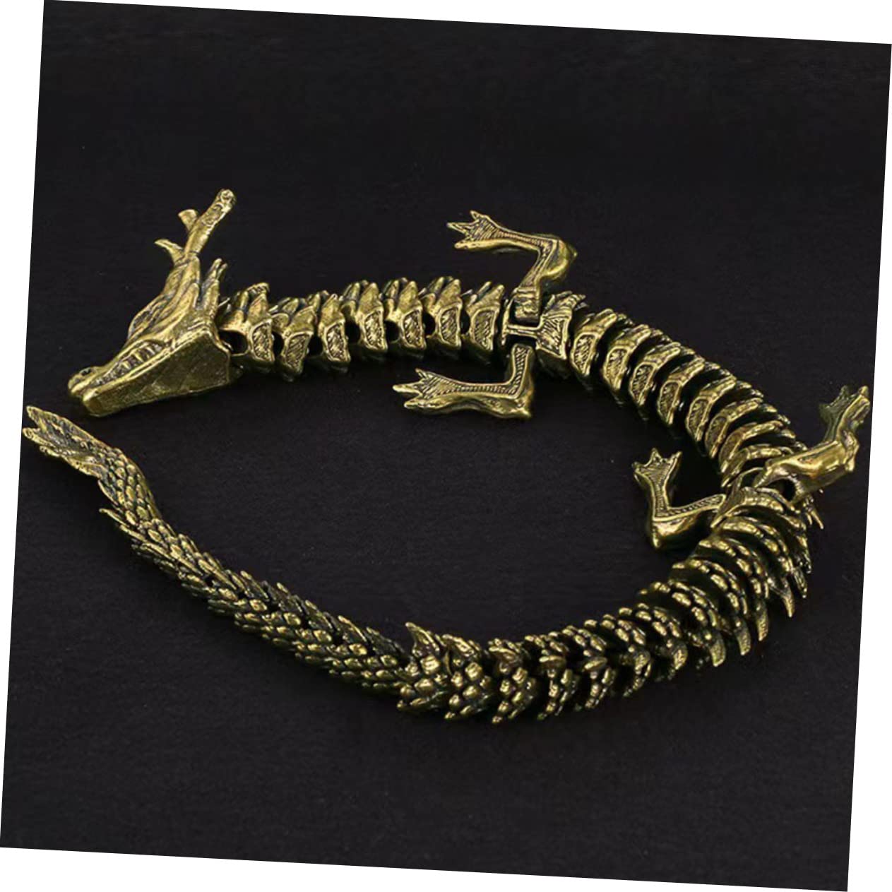 IMIKEYA Figura Decorativa de Dragón de Cobre Dorado para Escritorio