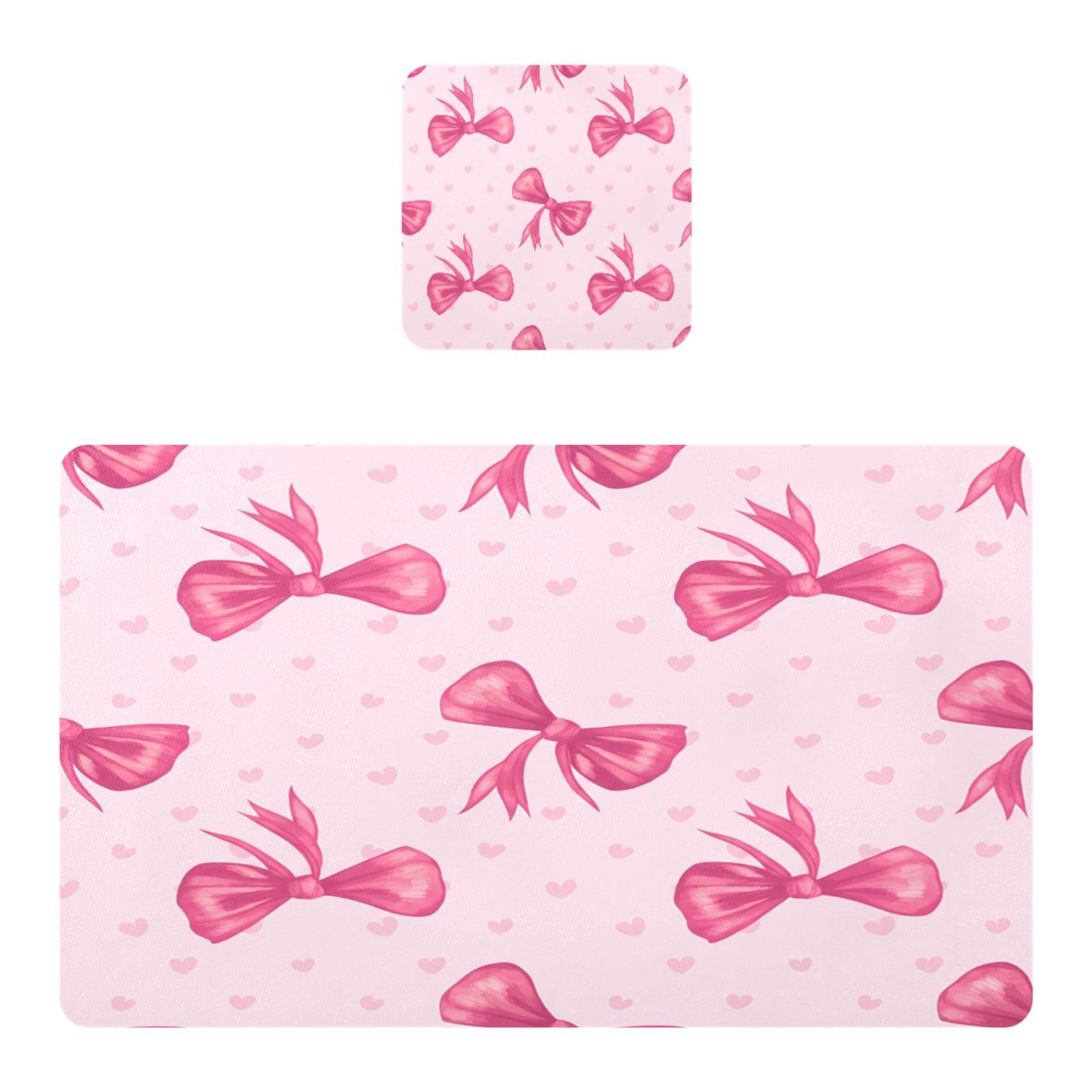 BURSTDDY Bows Placemat Waterproof Place Mat for Dining Table