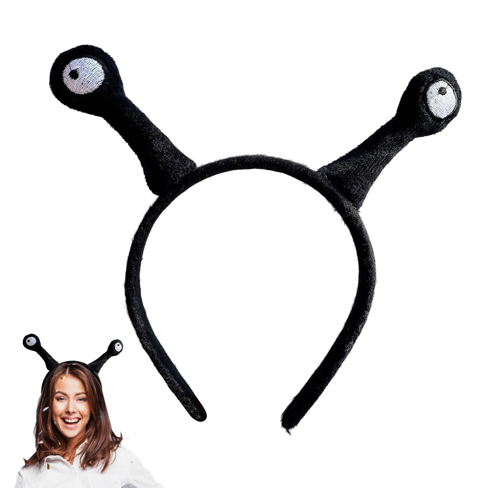 Jomewory Black Big Tentacles Antenna Costume Headband, Cartoon Plush Snail Eye Headband, Comfortable And Skin-Friendly Costume Props For Fancy Dress, New Year
