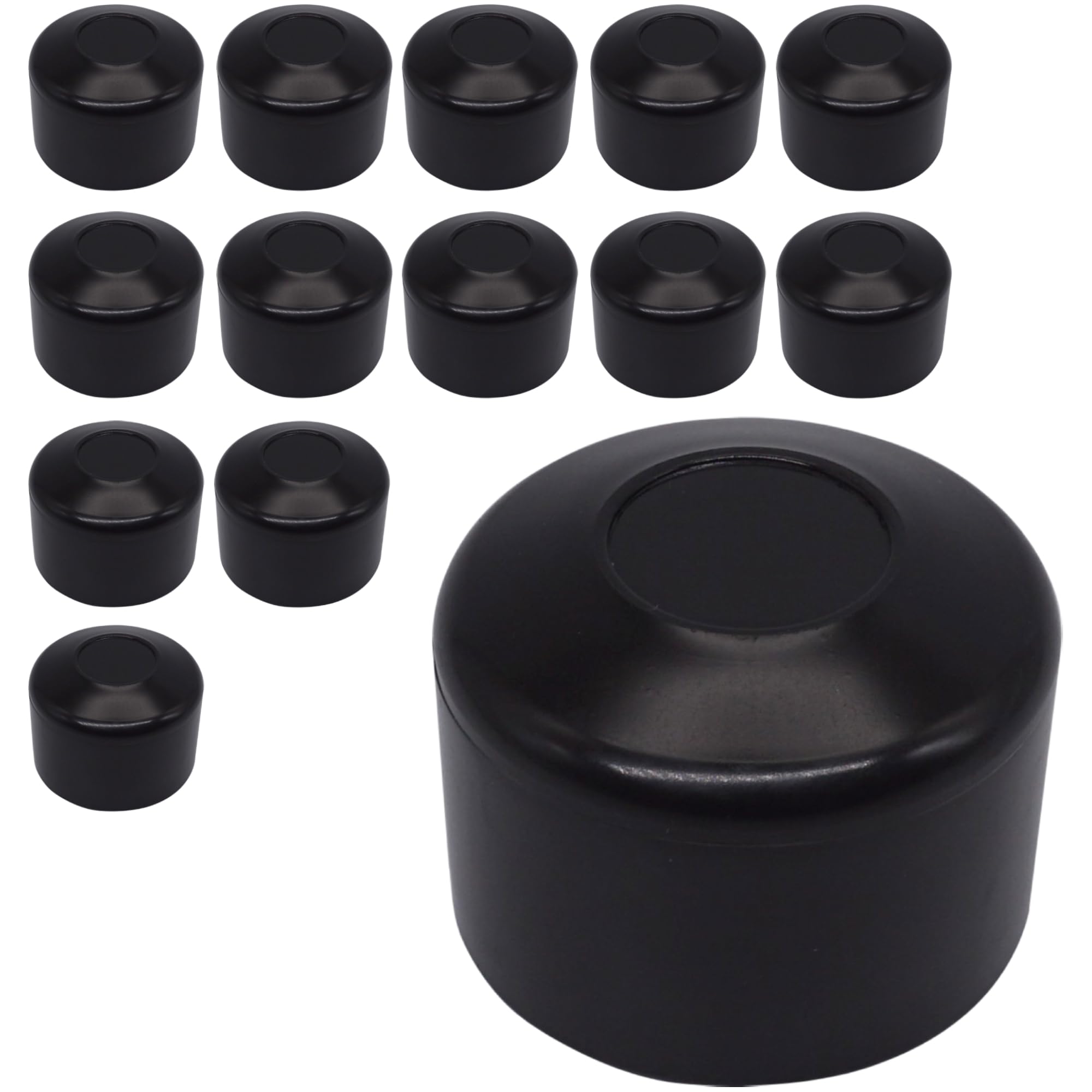 SKIR'CO (30 unidades) Tapas para Postes de Valla, Tapas redondas de plástico negro de 51 mm para postes de valla redondos, cubiertas de postes de valla, color negro RAL 9005 — view 18