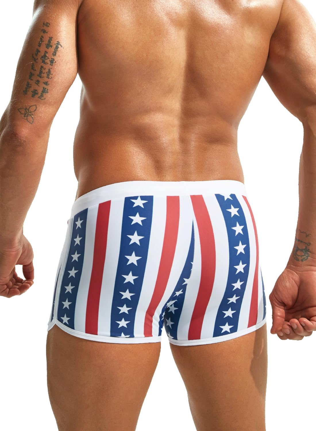 MIZOK Mens Quick Dry Square Leg Swim Shorts Boxer Brief Beach Swimsuit Trunk - Image 4