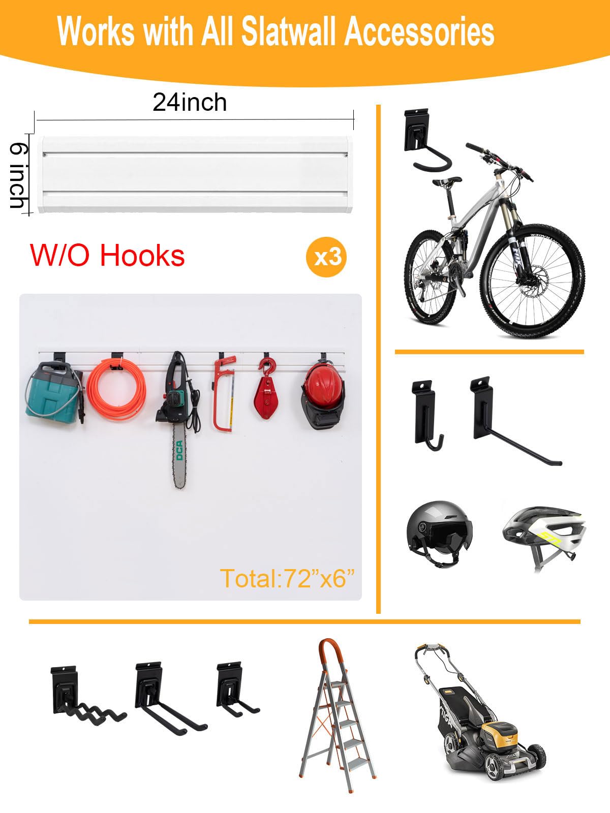 FRAYSCENT Organizador de herramientas de garaje para montaje en pared, paneles de pared, organizador de herramientas para garaje, estante de almacenamiento de bicicletas, organizadores de garaje y