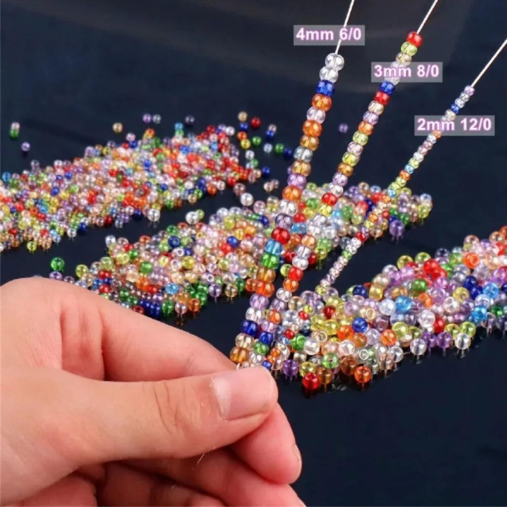 15 000 Perles intercalaires Rondes, Perles de rocaille en Verre Transparent de 3 mm Perles de rocaille en Verre pour la Fabrication de Bijoux, Loisirs créatifs, café