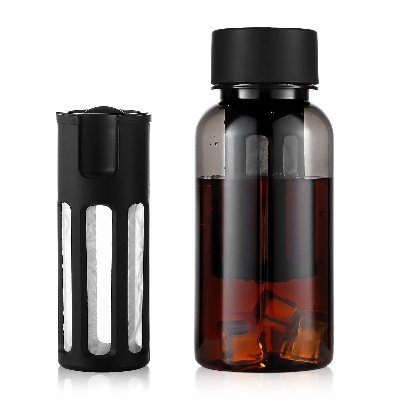 Cold Brew Coffee Maker, Azonee 21oz/600ml Leak-Proof Food-Safe Plastic Jug with Water Scale, Ideal for Coffee & Fruit Tea, Fits into Refrigerator Door