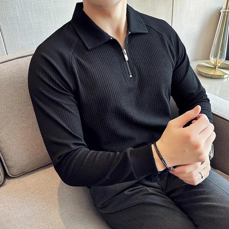 Image of madfrog Men Solid Polo T-Shirt | Soft Polyester Fabric | Regular Fit | Collared Neck | Sports & Casual Wear (in, Alpha, M, Regular, Black Colour)