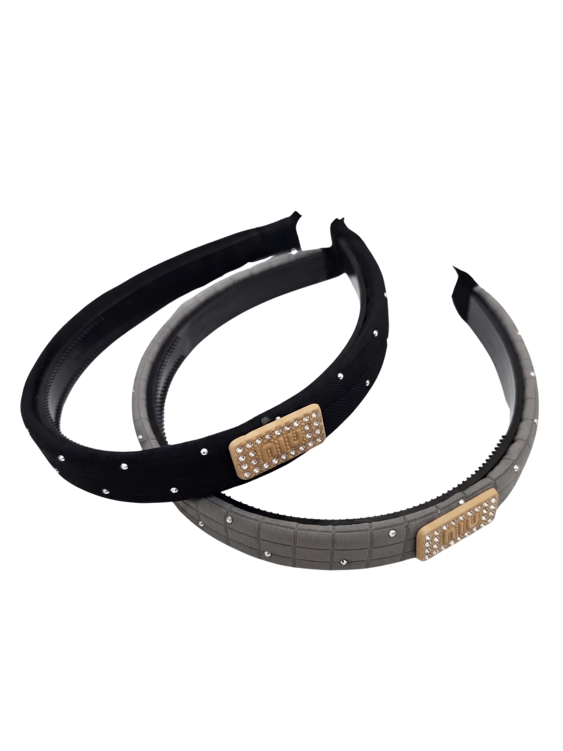 Pack of 2 Rhinestone Hairbands Women Girls Padded Nonslip Crystal Wear | padded rhinestone hairbands with crystal detail for secure wear at parties weddings and daily use-image-34