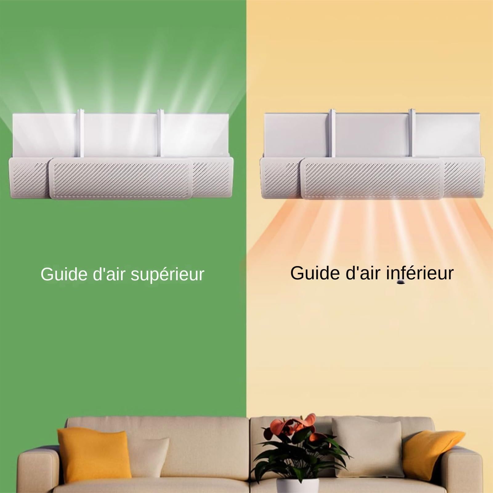 Deflettore di flusso d'aria - Deflettore di aria condizionata regolabile, per ufficio, casa, esterno, auto, camera da letto e finestre