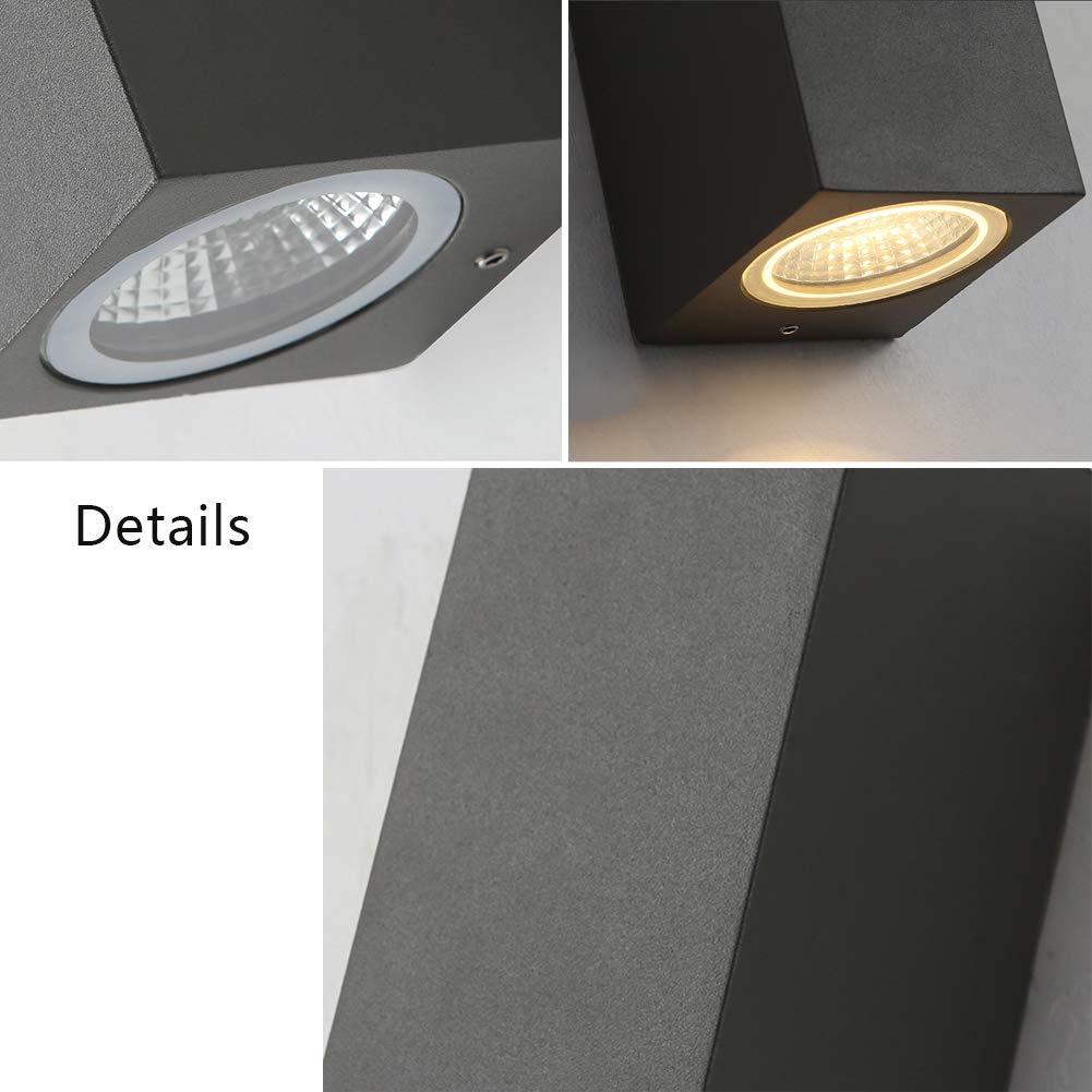 Nowoczesna lampa ścienna LED do użytku na zewnątrz, 6 W, aluminiowa, wodoodporna IP65, oświetlenie wewnętrzne, oświetlenie do przedpokoju, drzwi, ciepła biel, 3000 K