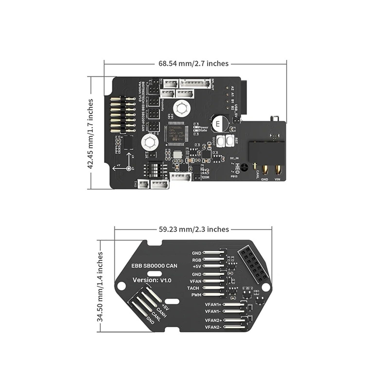 Aixinong1 Carte à Outils EBB SB2209 SB2240 Can V1.0 for imprimante 3D USB PT1000 Klipper(EBB SB2209 RP2040)