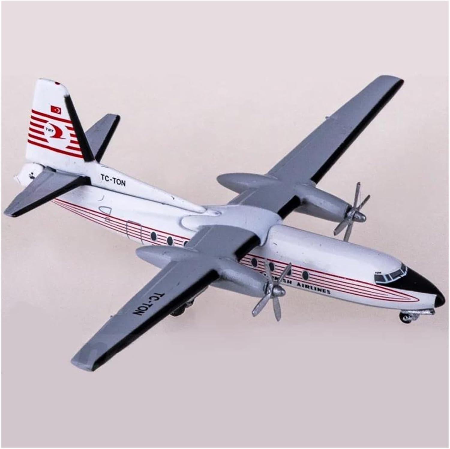 Miniature Scale 1 400 for Turkish F-27 TC-TON DieCast Alloy Aircraft Model Souvenir Decorations Flying Toy Game Kits