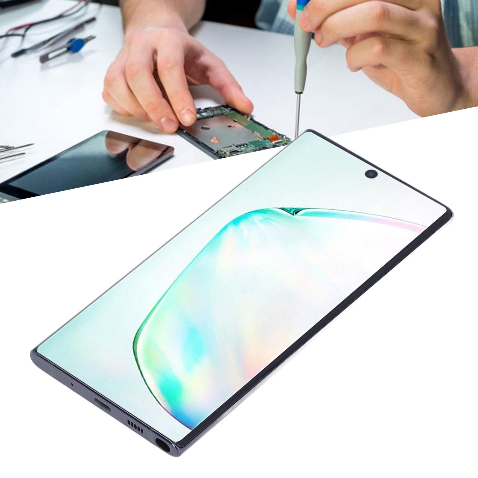 Ejoyous Zespół Ekranu Telefonu, Wymiana Digitizera Przezroczystego Ekranu dla Note10 SM-N970F