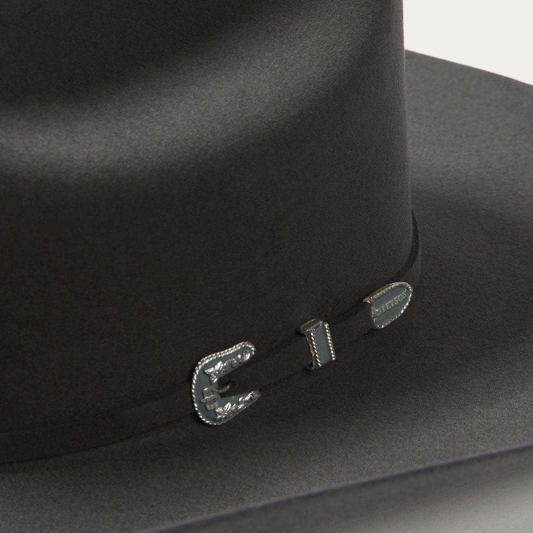 Cappelli da Cowboy da Donna Classici in Feltro, a Tesa Larga, con Fibbia e Cintura, Nero, L