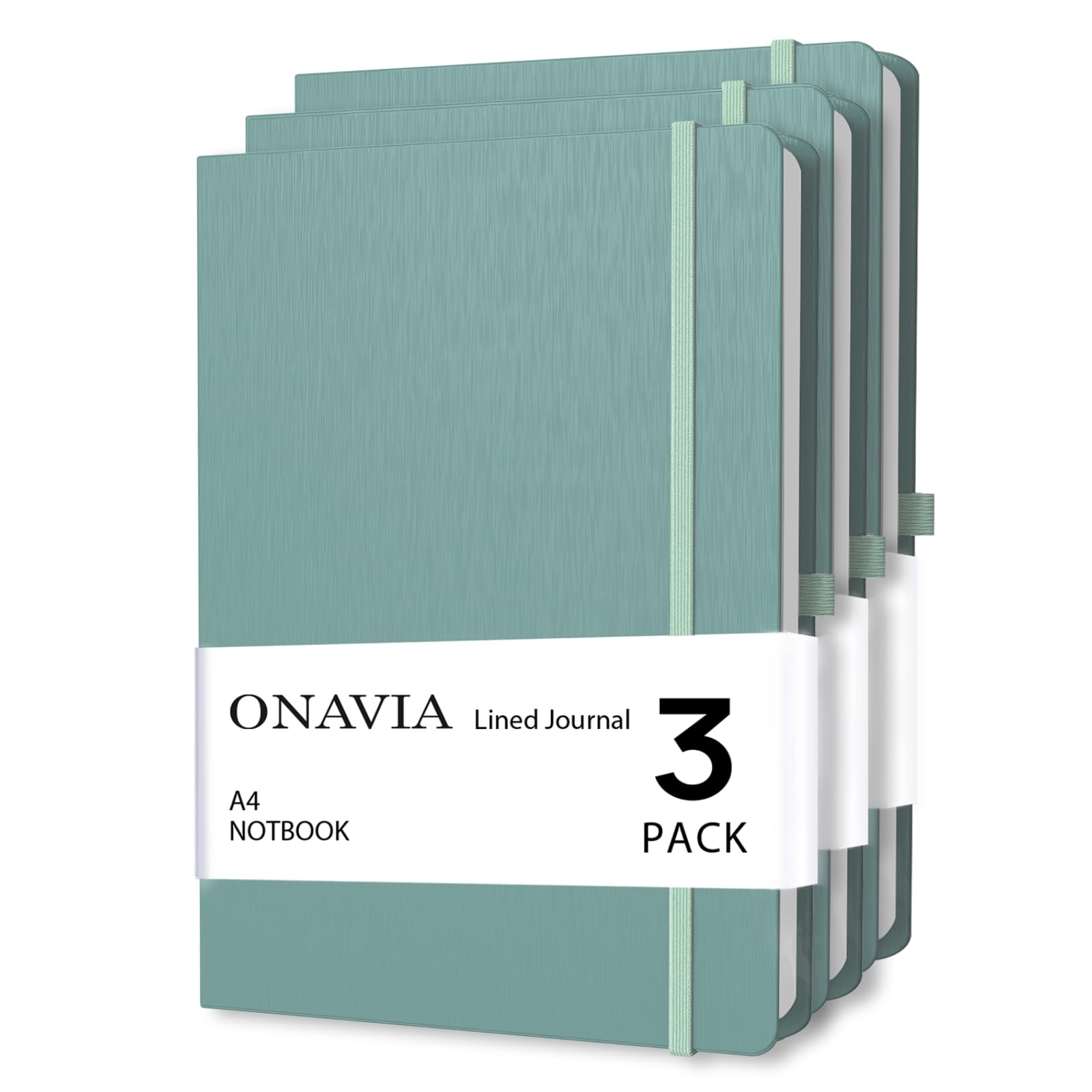 ONAVIA Cuaderno Rayado A4 Cuaderno de Viaje de Tapa Dura, Classic Libreta, Diario Premium Lineas de notas con Bucle de …