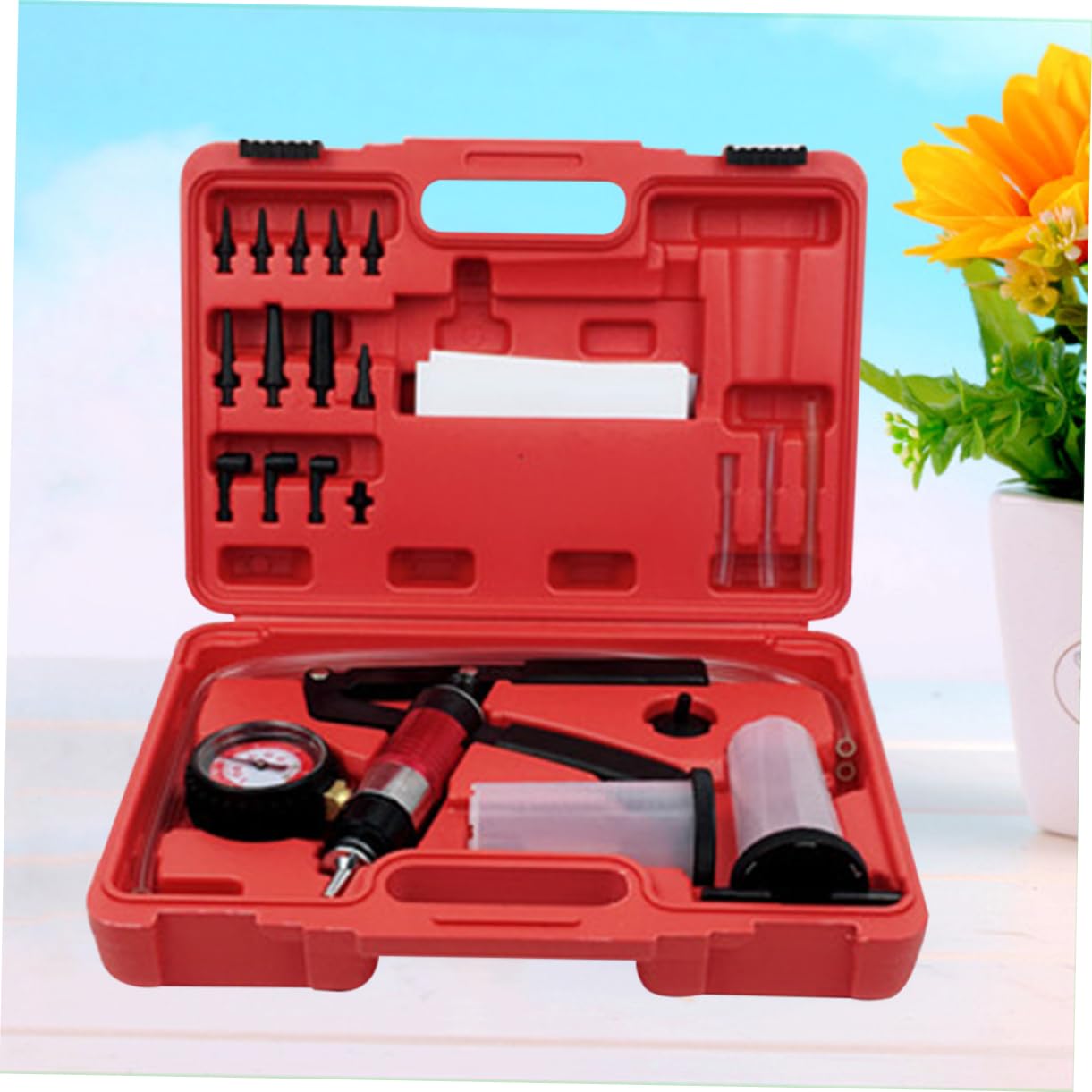 ULTECHNOVO Kit de Bomba de Vacío Manual para Sangrado de Extractor Adaptadores Herramienta Vacío para Vehículos