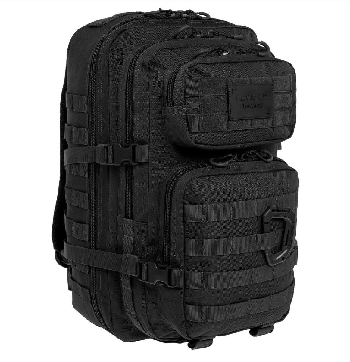 Tactical Polygon Large 36L Sac à Dos Tactique – Noir | Sac Militaire & Outdoor Homme | Avec Système MOLLE & Poche pour Hydratation | Idéal pour Randonnée, Camping & Survie | 51×29×28 cm