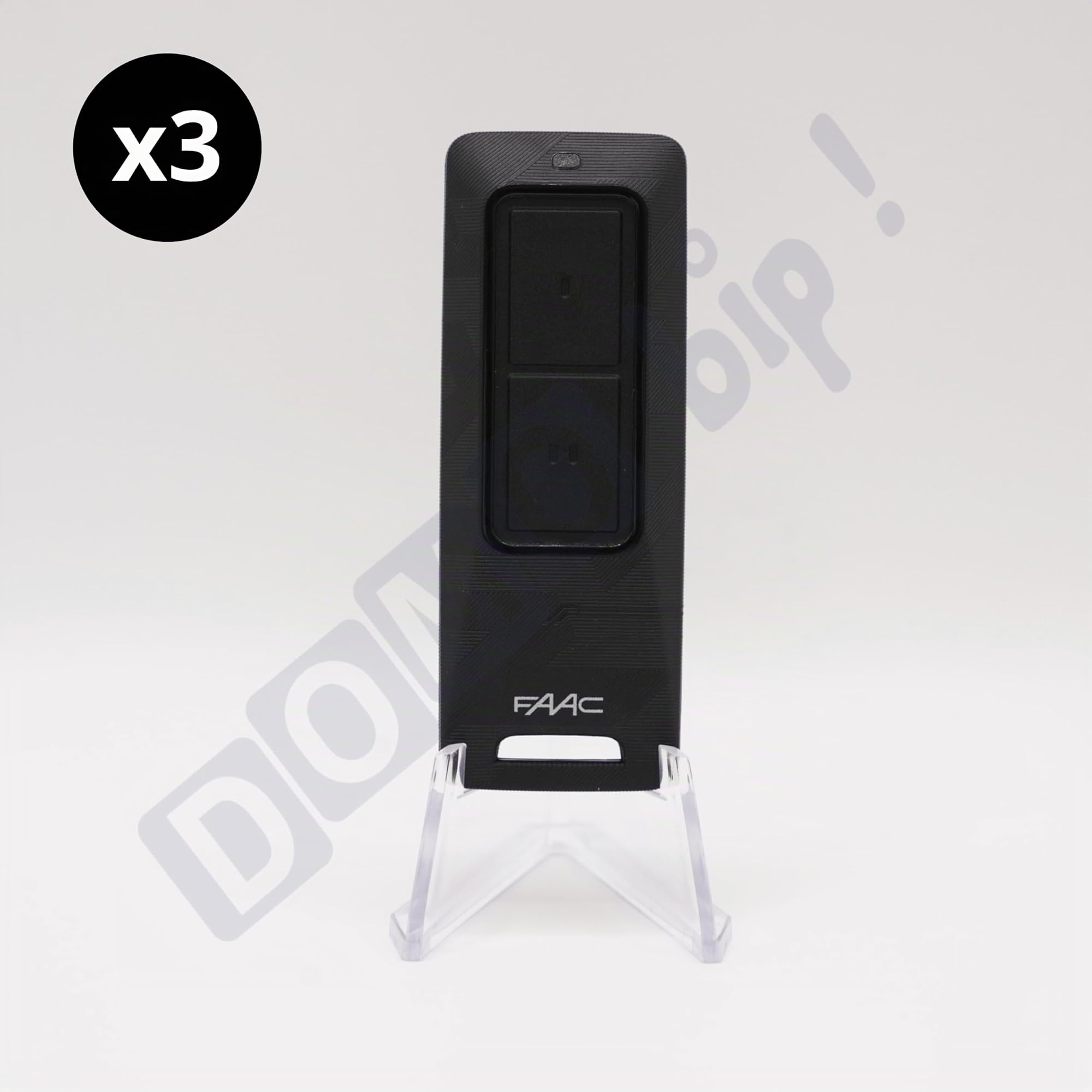 XT2 433/868 FDS – Télécommande portail 2 canaux – Réf. 787017 - Nouvelle génération – Bi-fréquence 433 + 868 MHz - rétrocompatible SLH + 1 Porte-clés DOMOBIP (Noir - Lot de 3)