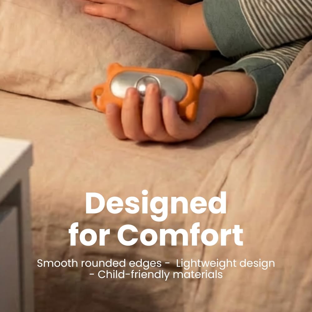 Glowco CalmCarry Bear Shape - Dispositivo di aiuto per il sonno dei bambini, strumento portatile per rilassamento a microcorrente, supporta calma, concentrazione e sollievo delicato, ricaricabile
