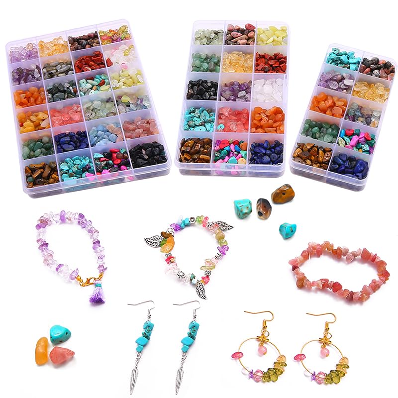 Kit de cuentas de Chips de amatista de cristal de piedra Natural, anillos con cierre de langosta, juego de abalorios de gancho for pendientes, pendientes DIY, pulsera, fabricación de joyas ( Color : 0