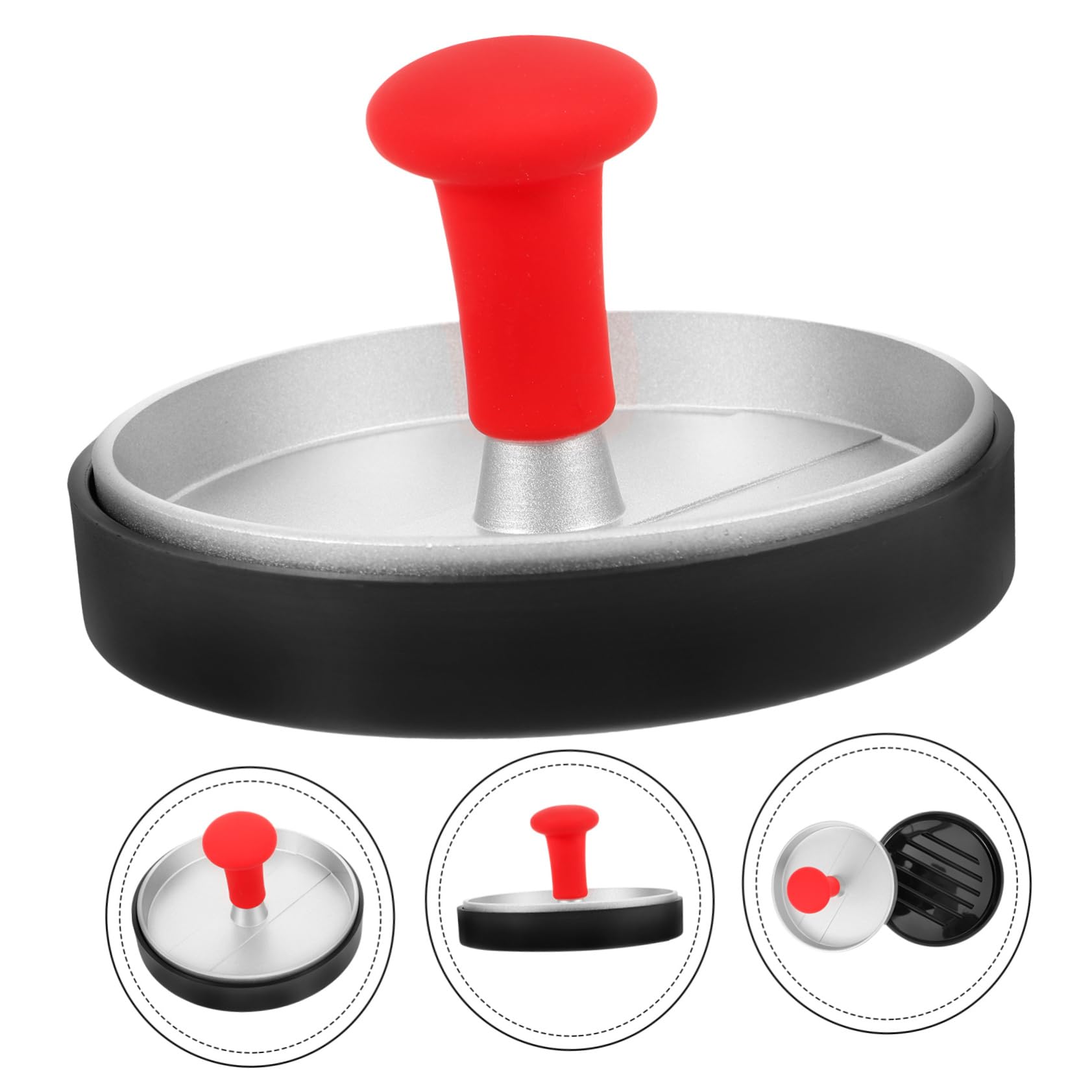 HANABASS 5 Pezzi Hamburger Inossidabile Stampo Antiaderente per Carne e Hamburger Utensile per Facili e Design Ergonomico e Stabile