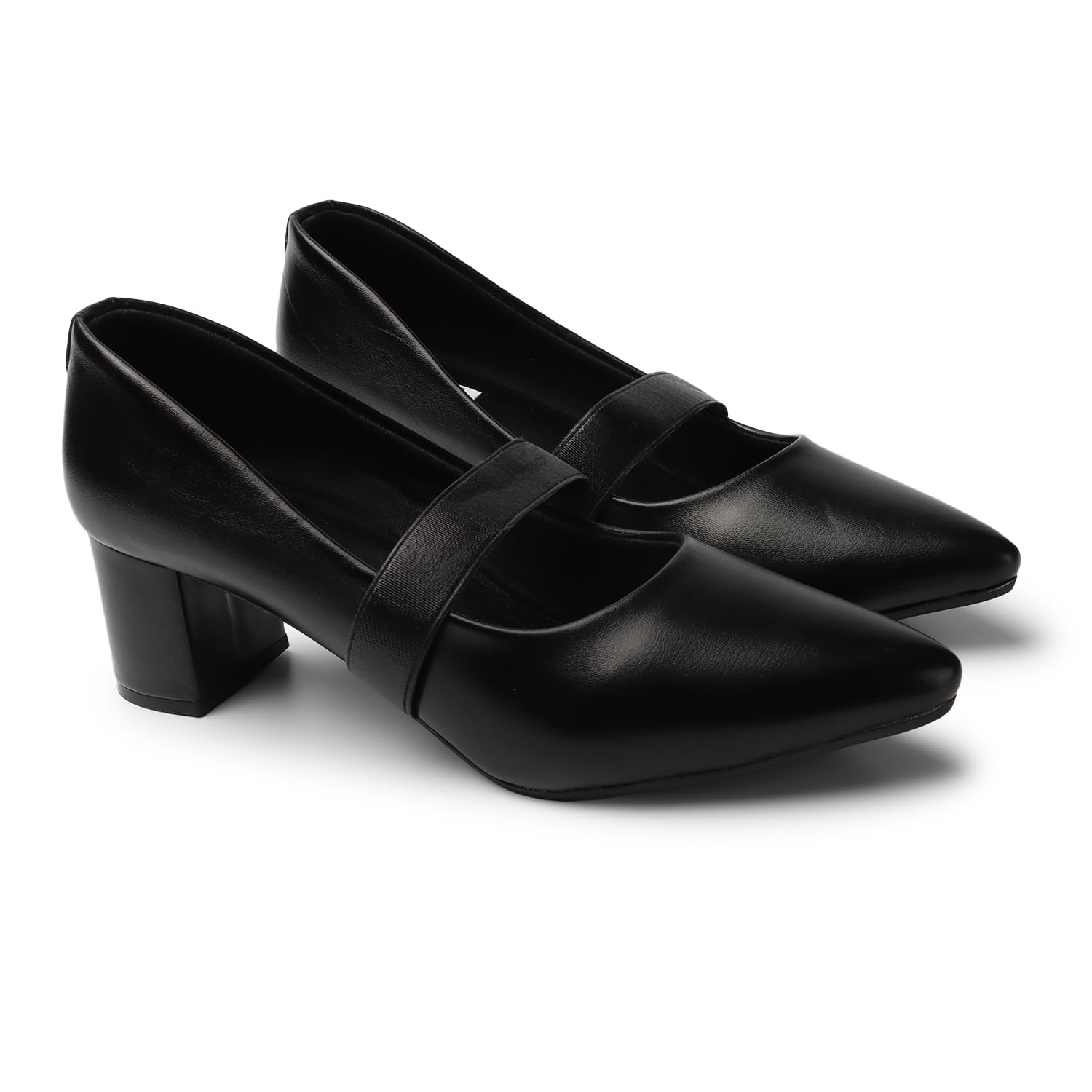 Women's Mary Jane Style Block Heels Slip-On Pumps
