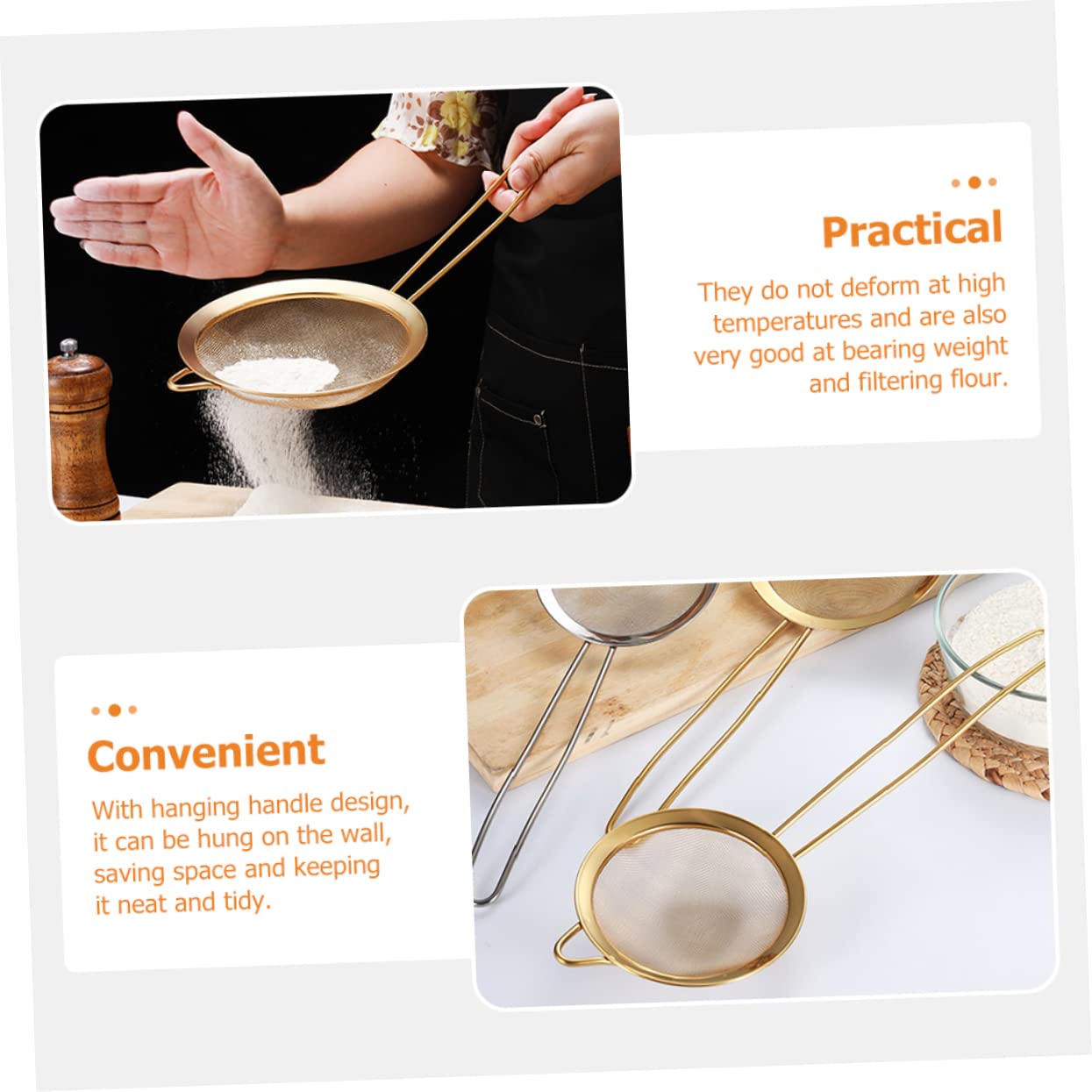 STOBAZA Hot Pot Stainless Steel Skimmer Spoon Fine Wire Mesh Sieve for Filtering Food Oil Filter Colander with Hanging Handle Kitchen Tool for Soups and Stews