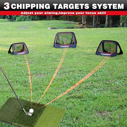 image for CHAMPKEY Golf Chipping Net with Chipping Mat and 12 Foam Golf Balls - 
