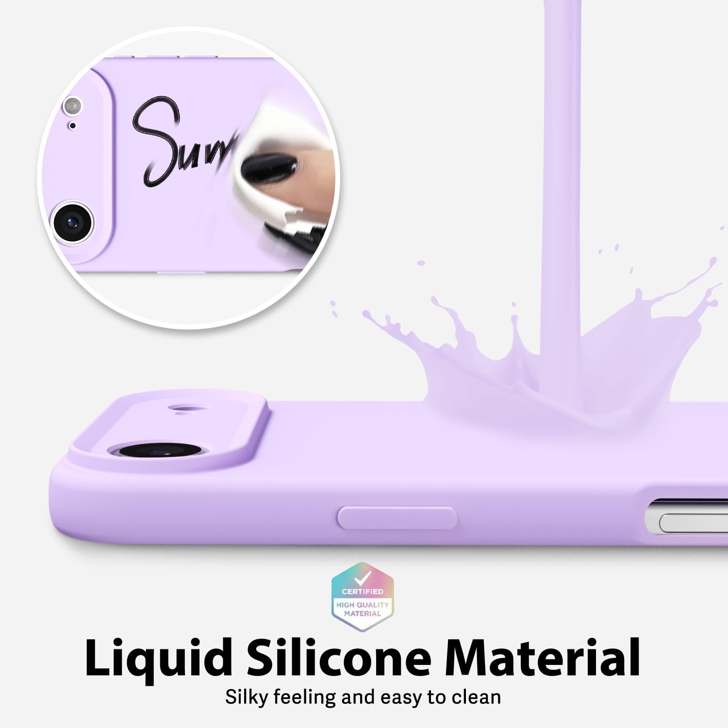 oakxco for iPhone 16 Pro Max Case Liquid Silicone, Soft Rubber Gel Elegant Aesthetic Basic Simple Cover, Cute Thin Slim TPU Matte Solid Color Plain Smooth Case for Women Girl, Light Pink — view 1568