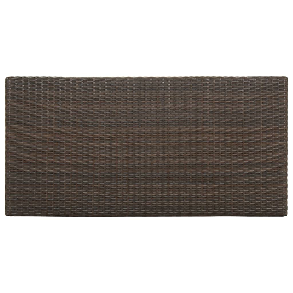 vidaXL Table de Bar avec Rangement Marron 120x60x110 cm Résine tressée