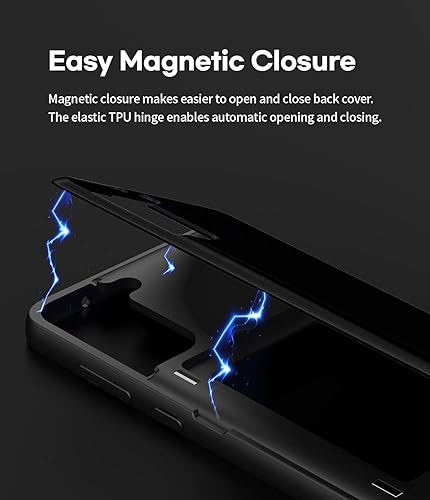 Miniatura 4 de GOOSPERY Parachoques magnético para puerta compatible con Galaxy S21 FE, funda con tarjetero, fácil imán de cierre automático, protección de doble