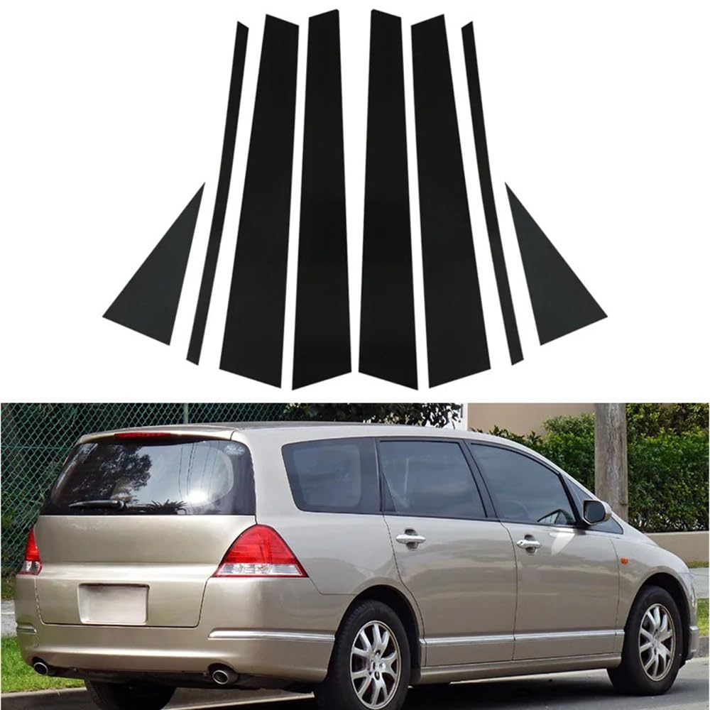 ステンレスピラー ホンダ オデッセイ RB1/RB2 後期 純正ノーマルバイザー装着車 2006年04月〜2008年10月 ブラック 鏡面仕上げ AP-PILMR488-BK 1セット(14枚) BRIGHTZ オデッセイ RB1 RB2 前期 超鏡面ステンレスピラーパネル 12PC