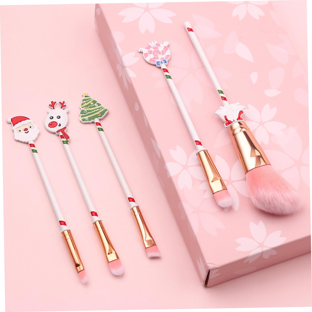 ABOOFAN 18 Stk Weihnachtsbürsten Weihnachtliches Rouge Concealer Pinsel Bürste Für Weihnachtsgrundierung Erröten Mineralische Bürste Lippe Reisen Weiß Werkzeug Weihnachten