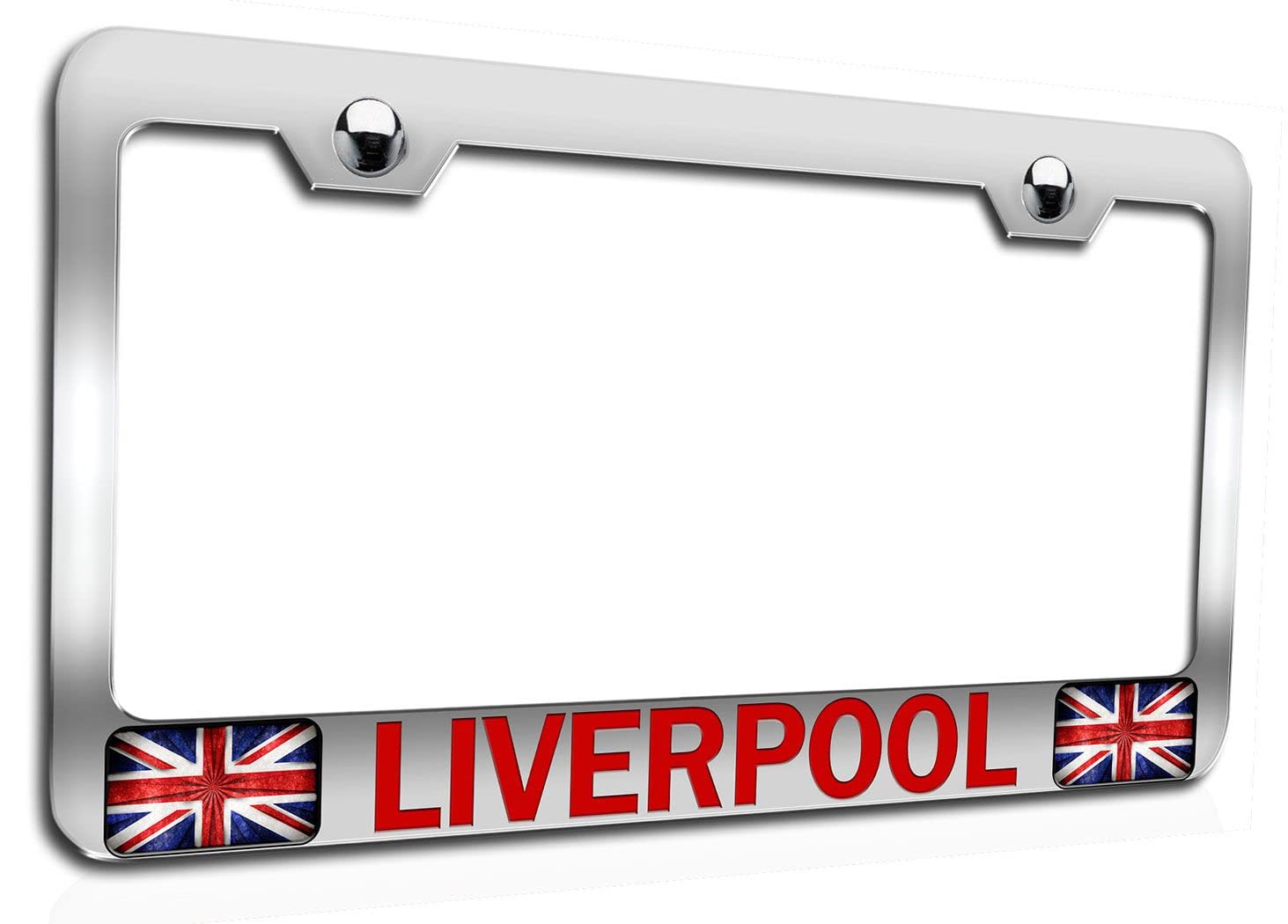 Liverpool British England Chrome Metal License Plate Frame Tag Holder, #k26
