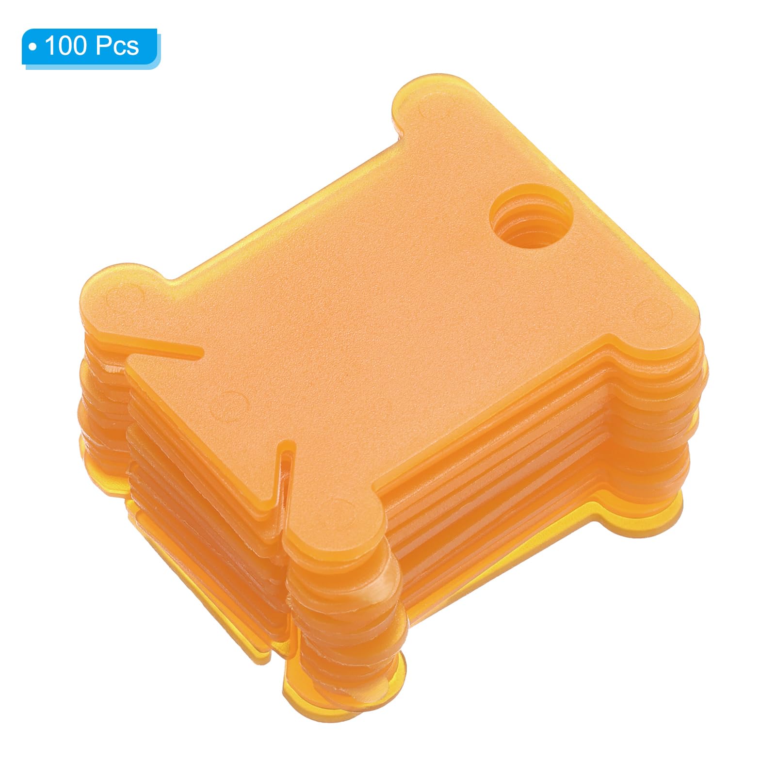 PATIKIL Plastic Floss Bobbins, 100 Pack Thread Cards Cross Cotton for Craft DIY Sewing Storage Case Embroidery Orange - Image 3
