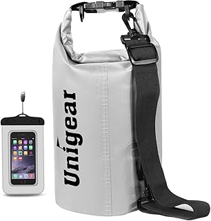 Unigear Borsa Impermeabile, Sacche Impermeabili Dry Bag per Trekking, Kayak, Pesca, Rafting, Campeggio, Sci con Omaggio Gratuito di Una Custodia Telefono Impermeabile