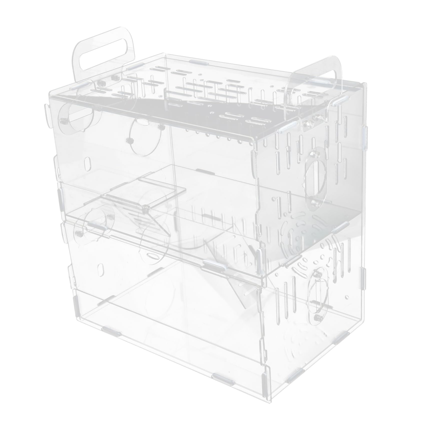 POPETPOP Jaula Acrílica para Hámster Jaula Transparente para Castillo de Hámster Pequeño Animal Casa Casa Casa Juguete para Hámster Ratón Conejillo de Indias 30X20X30CM