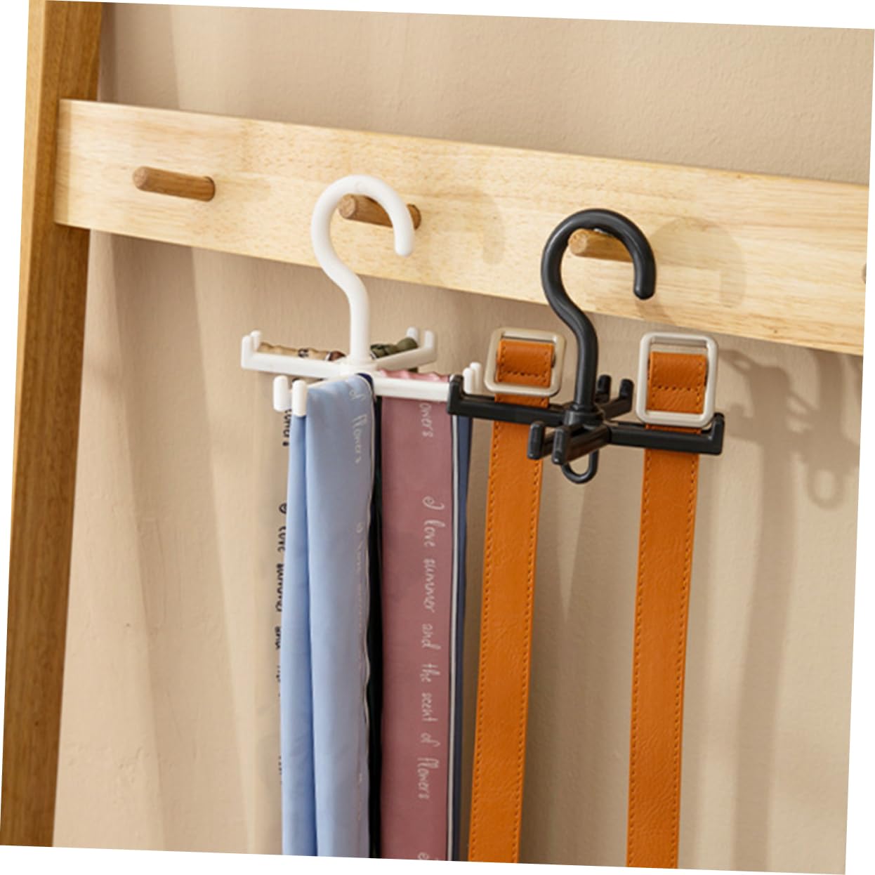 Cabilock 3pcs Rotatable Clothes Hanger Rack Multi-Purpose Laundry Storage Holder for Scarves Bags and Accessories Lightweight Easy to Install Material for Home Organization