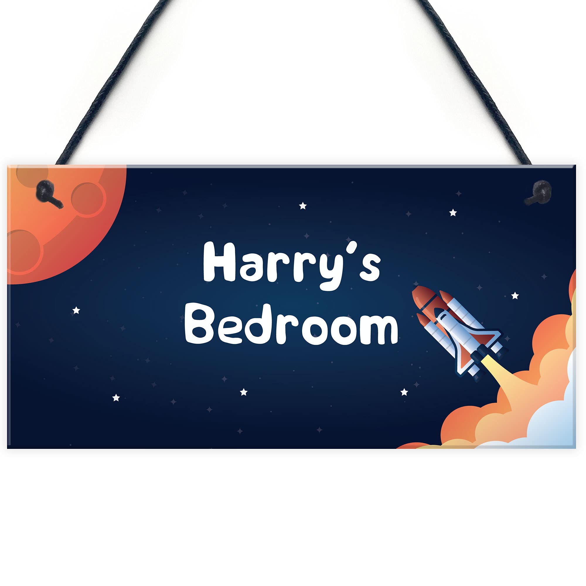 Red Ocean Personalised Boys Bedroom Space Sign Novelty Birthday Gift For Son Brother Child