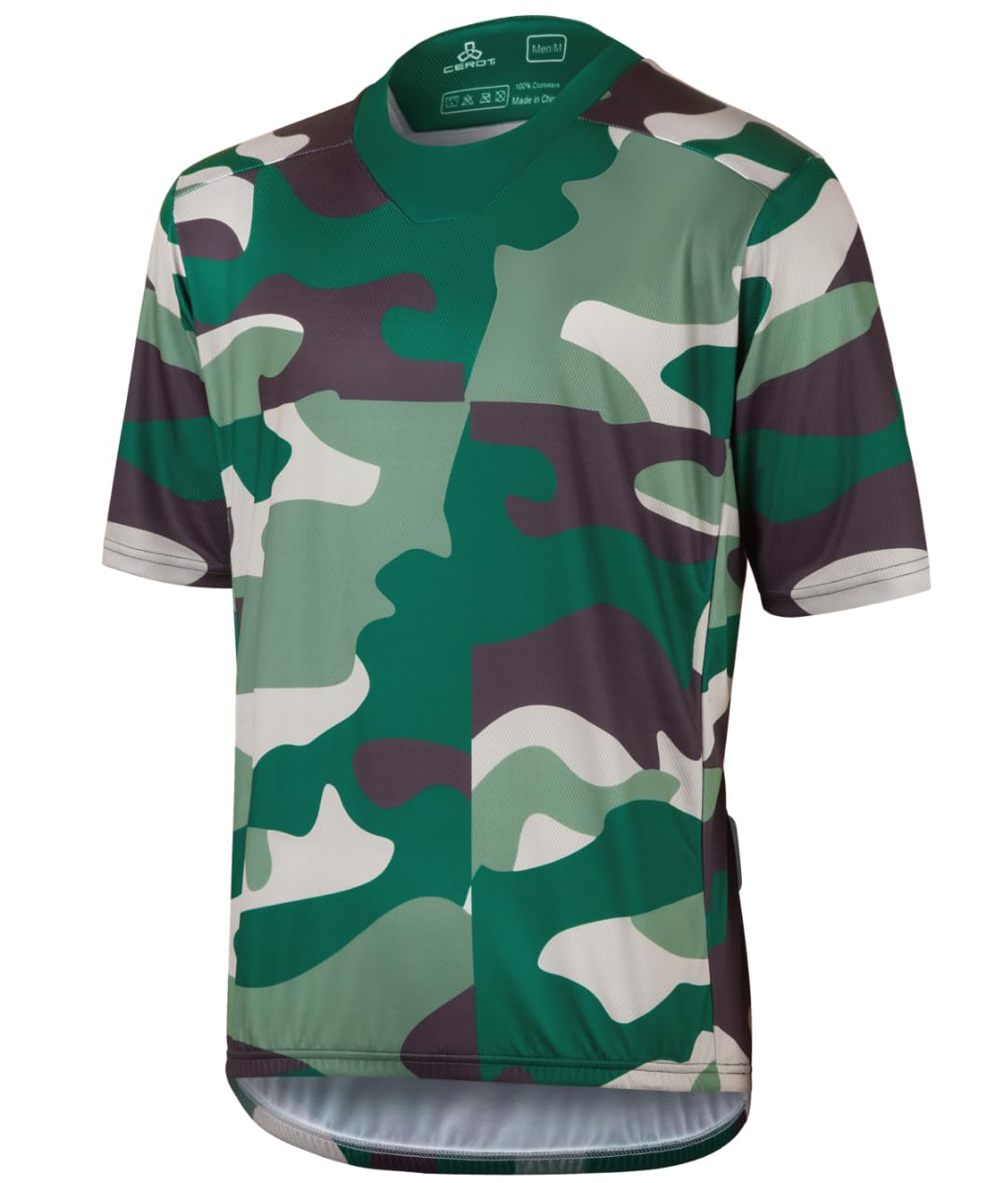 CEROTIPOLAR Men's Loose Fit Cycling Jersey Bike Shirts 3 Rear Pockets Wicking, Breathable, Fast Dry