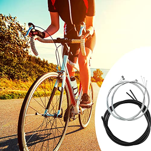 Hyakoz 2 Sätze Bowdenzug Universal Fahrrad Schaltzug Set, Hülle und Bremse mit Endhülse Endkappen/O-Ringe Donuts Bremsseil und Schaltseil, aus Polyvinylchlorid, Schwarz