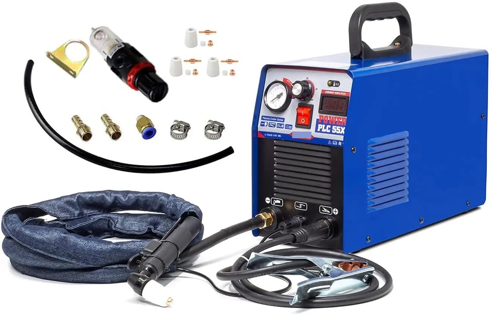 Przecinarka plazmowa CNC Przecinarka plazmowa IGBT PLC55 50A Falownik DC o innej częstotliwości Elektryczna cyfrowa maszyna do cięcia plazmowego powietrza 220 1/2 cala Czysta