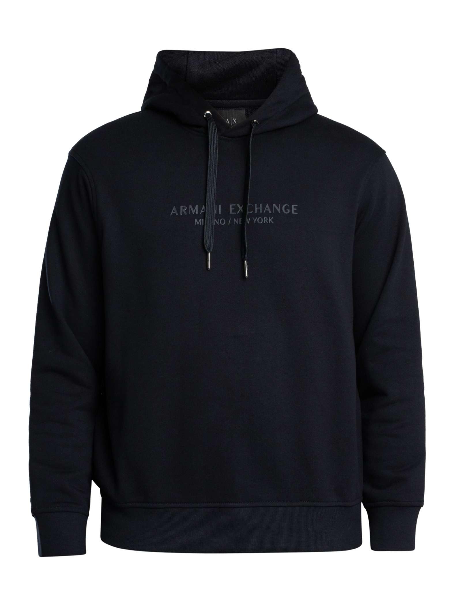 Armani Exchange Long Sleeve Drawstring, Front Tone On Tone Logo Felpa con Cappuccio Uomo (Pacco da 1)