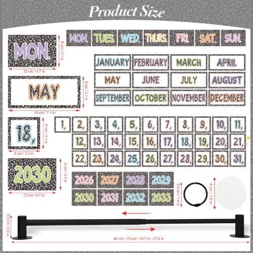Calendario magnético estilo cuaderno con soporte y 60 tarjetas de fecha para pizarra de oficina 2