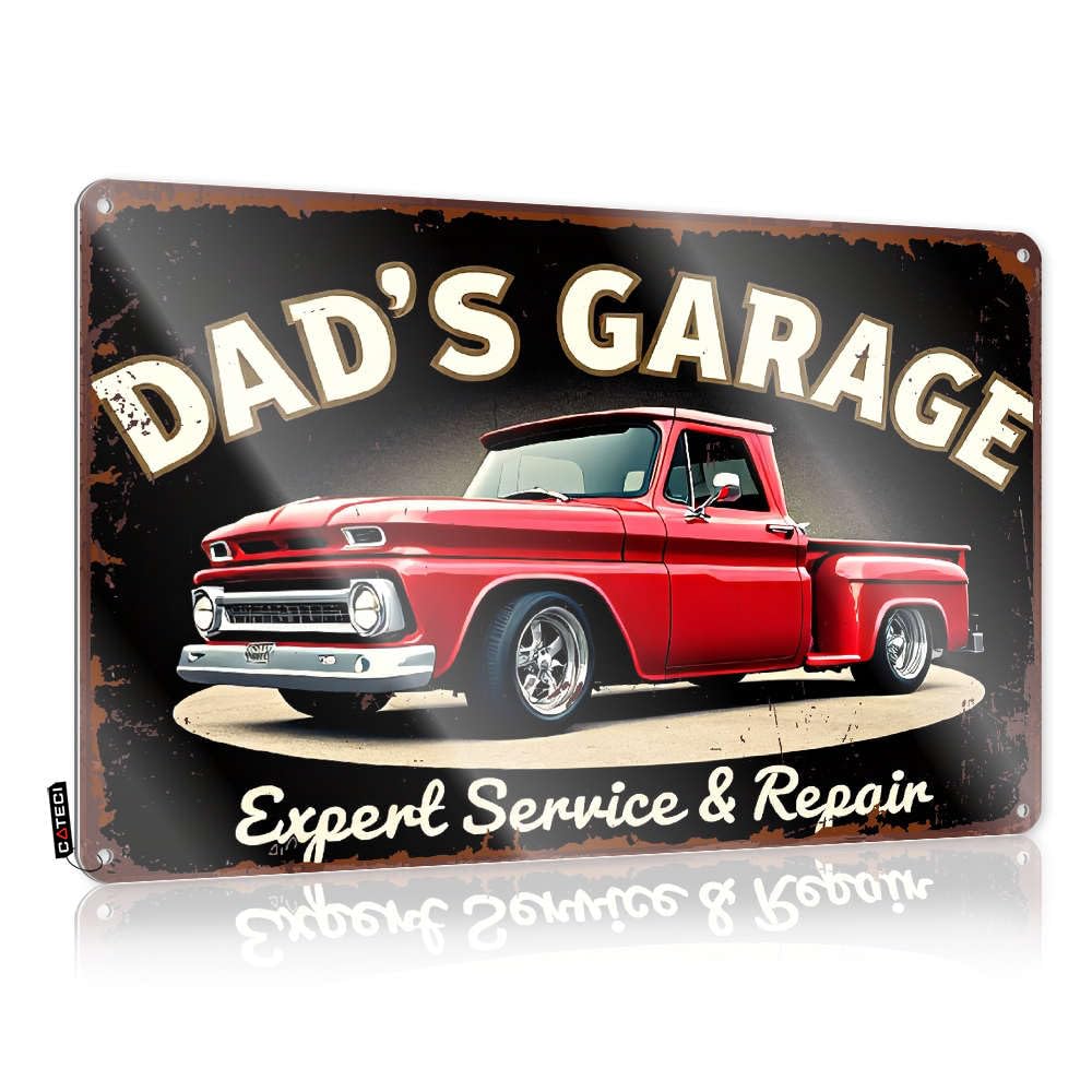 Men Cave Decor Dad'S Garage Expert Service & Repair Tin Sign Bar Accessories Man Cave Garage Accessories For Ma(20X30CM)