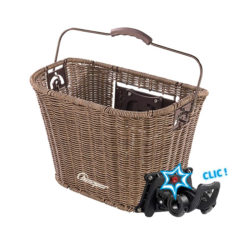 Panier pour vélos & trottinettes en métal Blanc, Noir, résine tressée, Tissu - Beeper