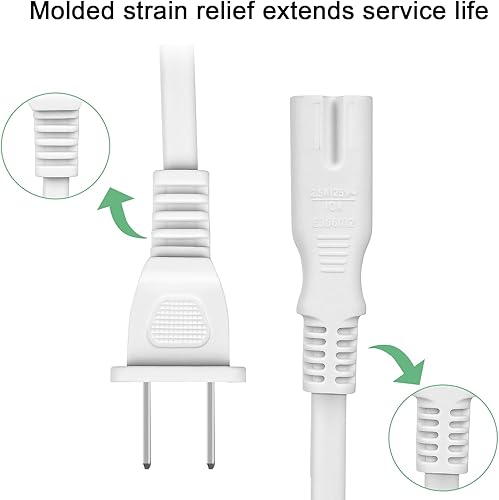 Miniatura 4 de Cable de alimentación de TV blanco para Samsung LG, Apple, TCL, Toshiba, Hisense, Insignia, Philips TV, repuesto universal de pared, CA de 2