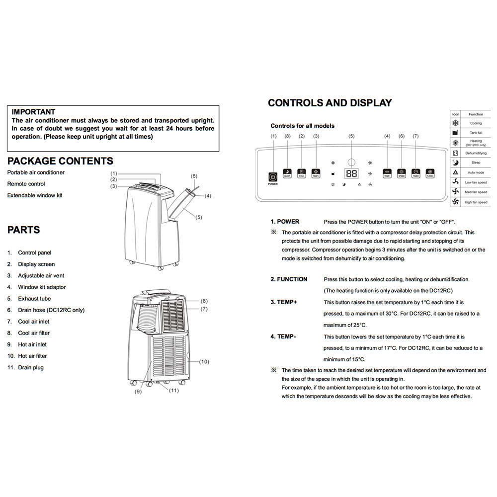 Dimplex DC18 Portable Air Conditioner w/Dehumidifier, White And Black :  Amazon.com.au: Home