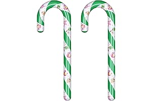 2 Pcs 3.67 ft Inflatable Summer Christmas Candy Canes with Air Pump