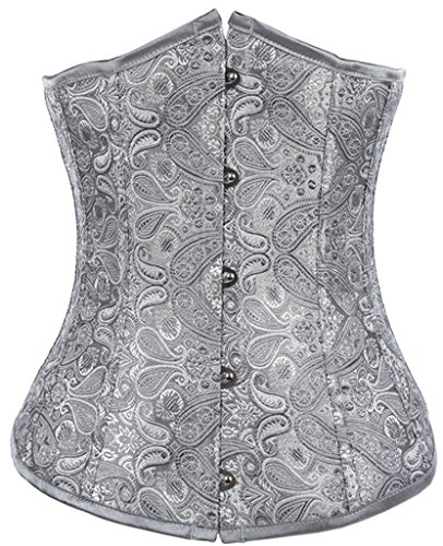 Alivila.Y Fashion Womens Vintage Lace Underbust Renaissance Corset for Women 2002-Grey-XL