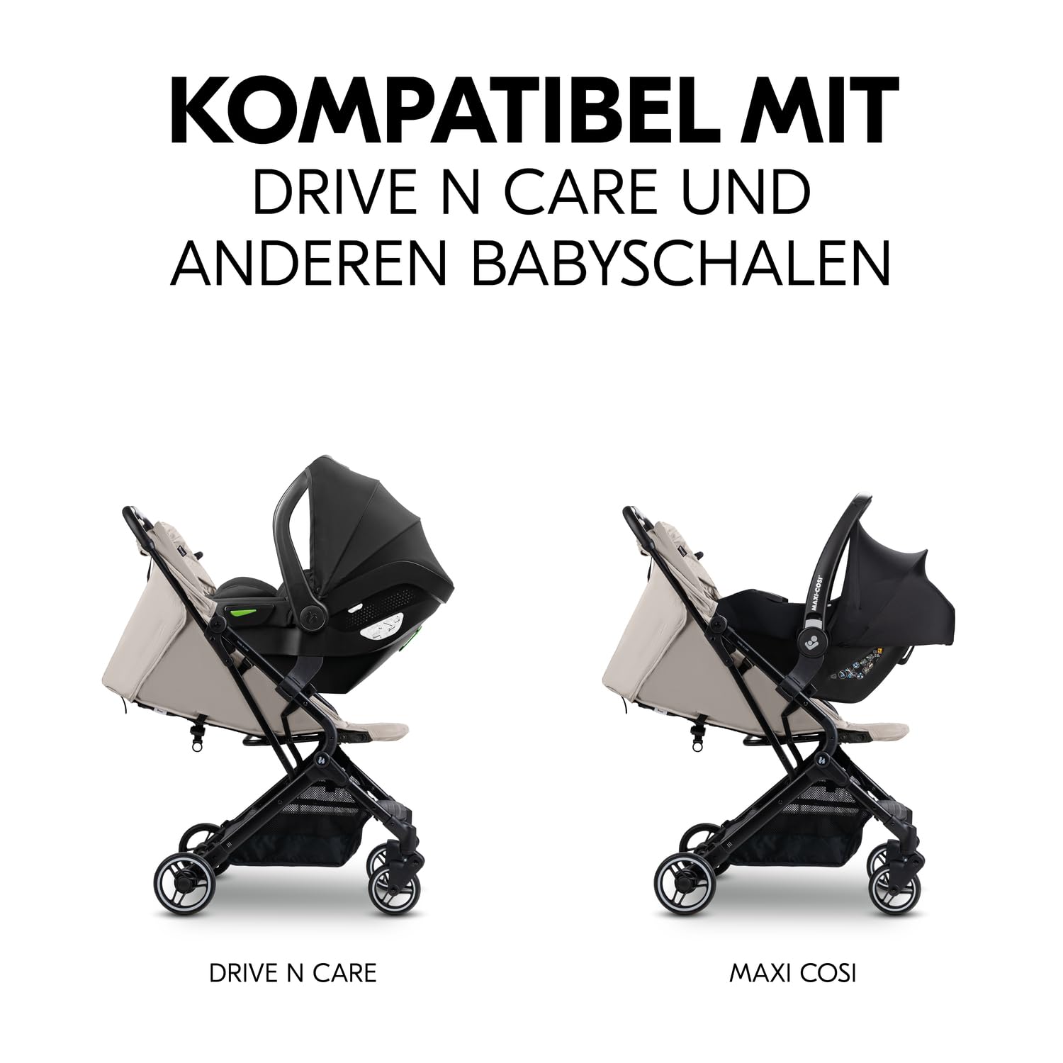 hauck Babyschalen Adapter kompatibel nur mit Travel N Care/Plus Kinderwagen | Geeignet für hauck Drive N Care + bestimmte Babysitze von Maxi-Cosi Joie Cybex Kinderkraft, hauck Kompatibilitätsliste prüfen