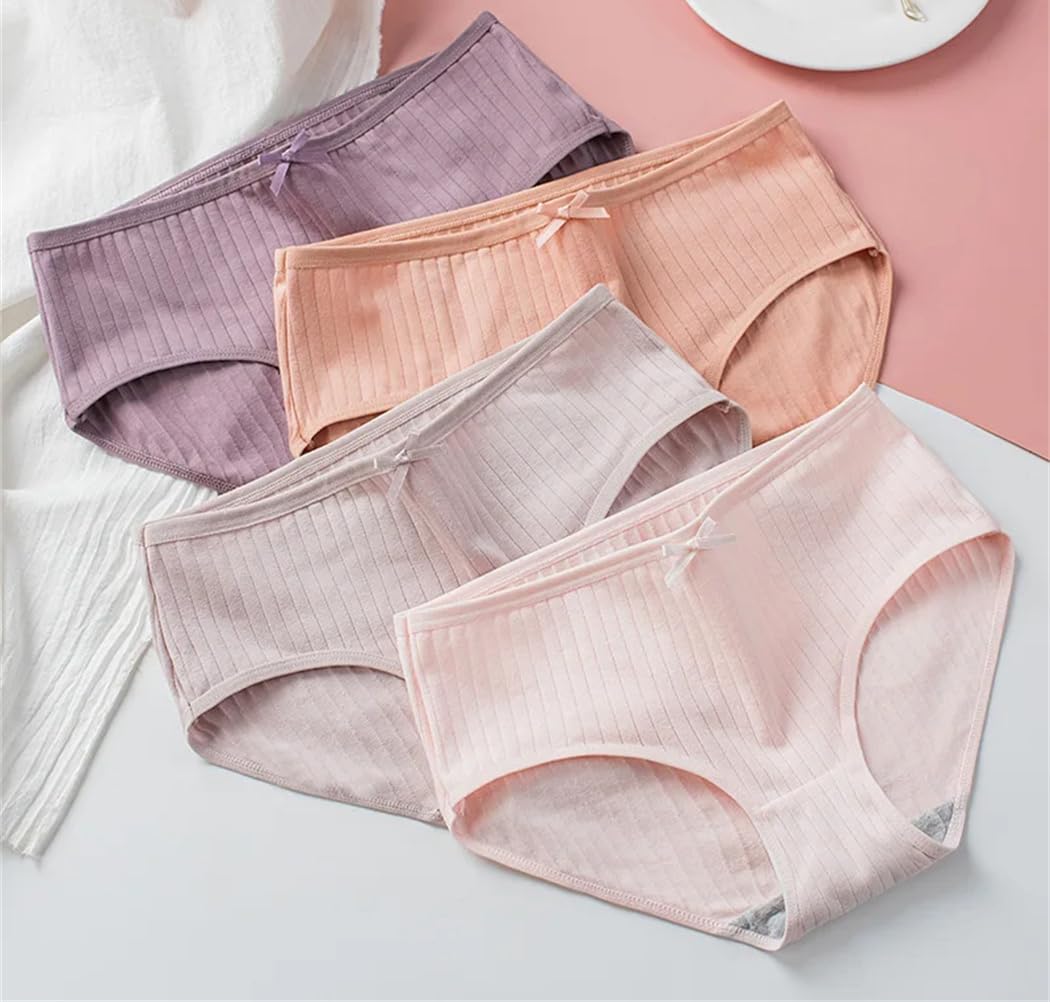 Mutandine da donna in cotone 4 pezzi a vita bassa slip comodi traspiranti intimo intimo
